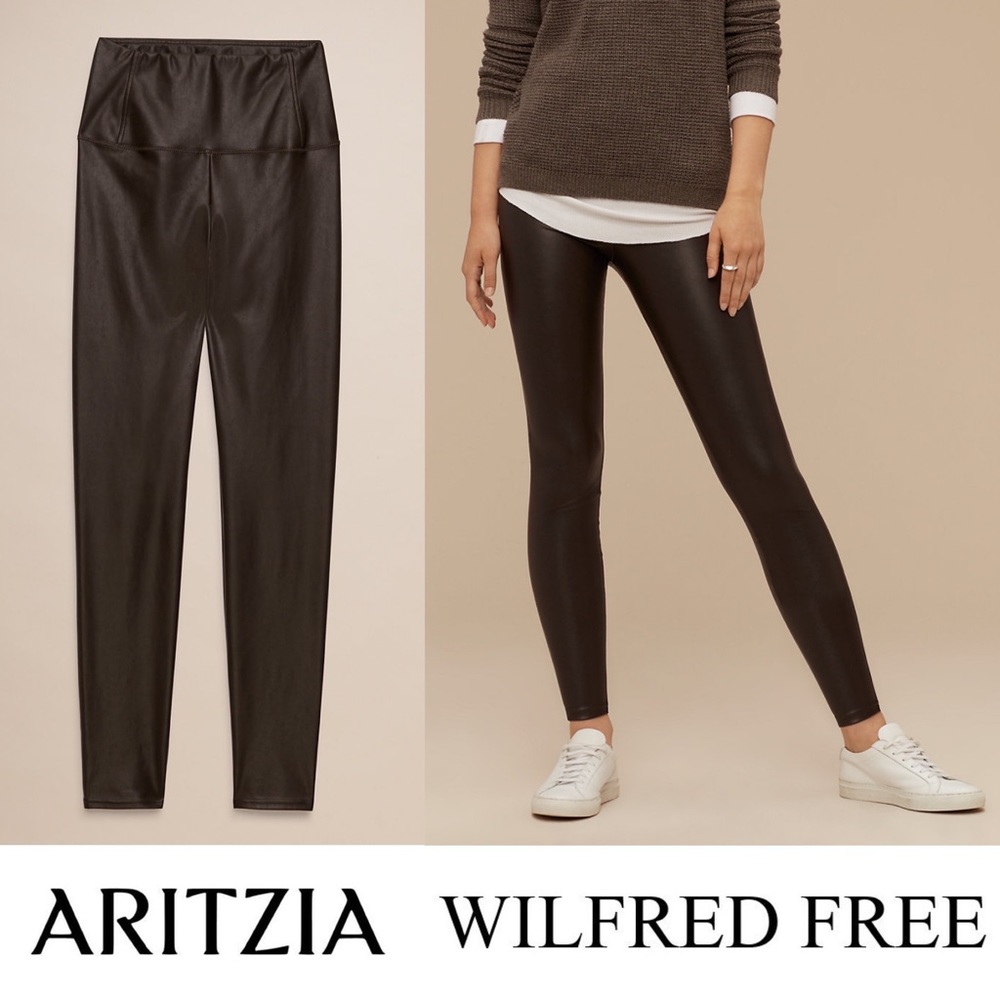 BNWOT. Wilfred Aritzia Daria Pant High-Waisted Vegan Leather Leggings. Size XS.